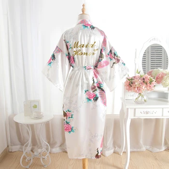 

Silk Maid Of Honor Bride Robe Mother Of The Bride Sexy Women Satin Wedding Kimono Robes Sleepwear Nightgown Dress Woman Bathrobe