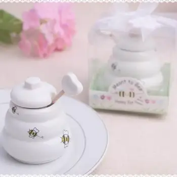 

Free Shipping 50 pcs Ceramic Meant to Bee Honey Jar Honey Pot Wedding favors / Baby shower favors