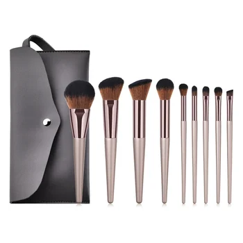 

9/10/11Pcs Makeup Brushes Set Wooden Handle Champaign Gold Foundation Eyeshadow Brush Loose Powder Brush Dropshipping