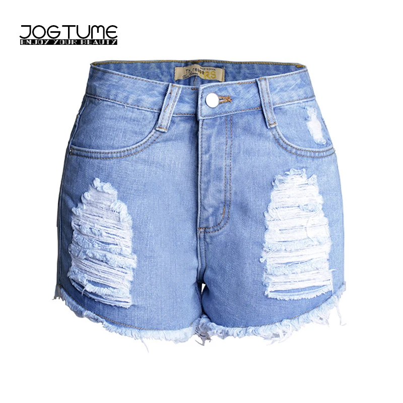 

Women Shorts Mini Jeans Ripped Jeans Shorts High Waist Summer Cotton Casual Plus Size Womens Denim Shorts Light Blue OT-SL011