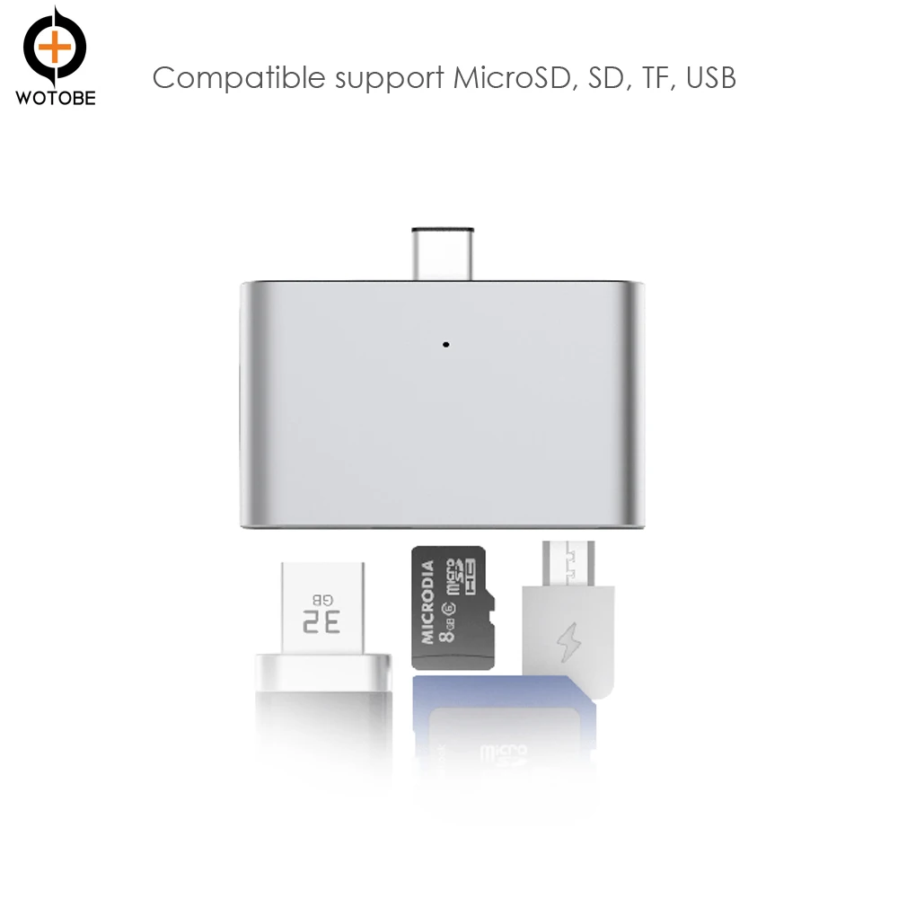 

Type-C Mobile phone card reader Compatible support MicroSD, SD, TF, USB For Mac Book iPad Pro Samsung Huawei Xiaomi Yijia LG etc