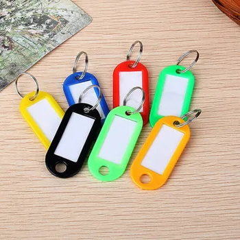 

10pcs Coloured Plastic Key Fobs Luggage ID Tags Labels Key rings with Name Cards, For Many Uses - Bunches Of Keys, Luggage