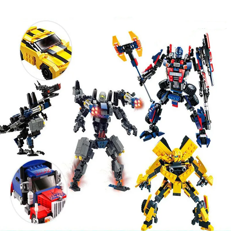2 в 1 робот-трансформер, набор строительных блоков, спортивный деформационный автомобиль, робот-модель, совместимая игрушка-трансформер