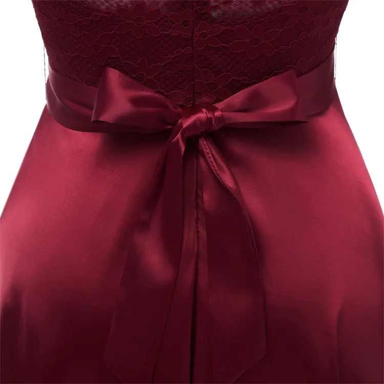 Сексуальное платье с v-образным вырезом на спине бордового цвета с кружевом и короткими недорогое вечернее платье глубокое круглое декольте вечерний вечерние платья с поясами, Vestido de Festa