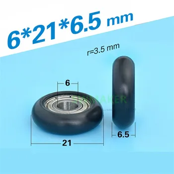 

10pcs 6*21*6.5mm 696 bearing pulley, arc spherical type wheel POM wheel, exhibition cabinet drawer guide wheel