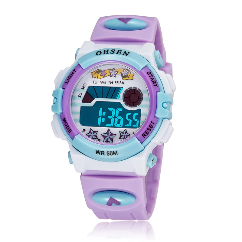 LED Night Light Childrens Waterproof Watches Luminous Silicone Strap