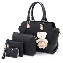 5 PCS/Set Women Bag Crocodile Pattern Composite Bag Vintage Women Messenger Bags Shoulder Handbag Purse Wallet Leather Handbags