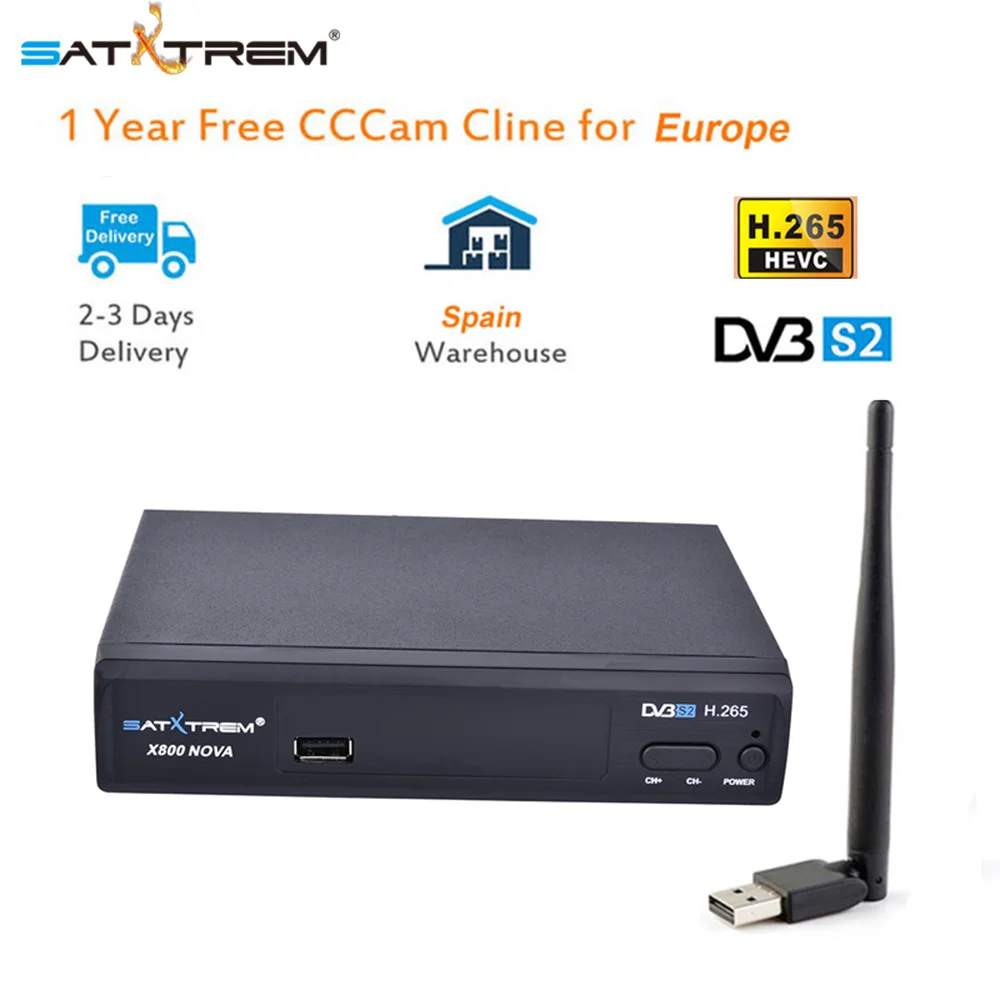 

X800 NOVA DVB-S2 Satellite Receiver Full HD 1080P USB WIFI Antenna Support Europe Clines Youtube Youporn Biss key