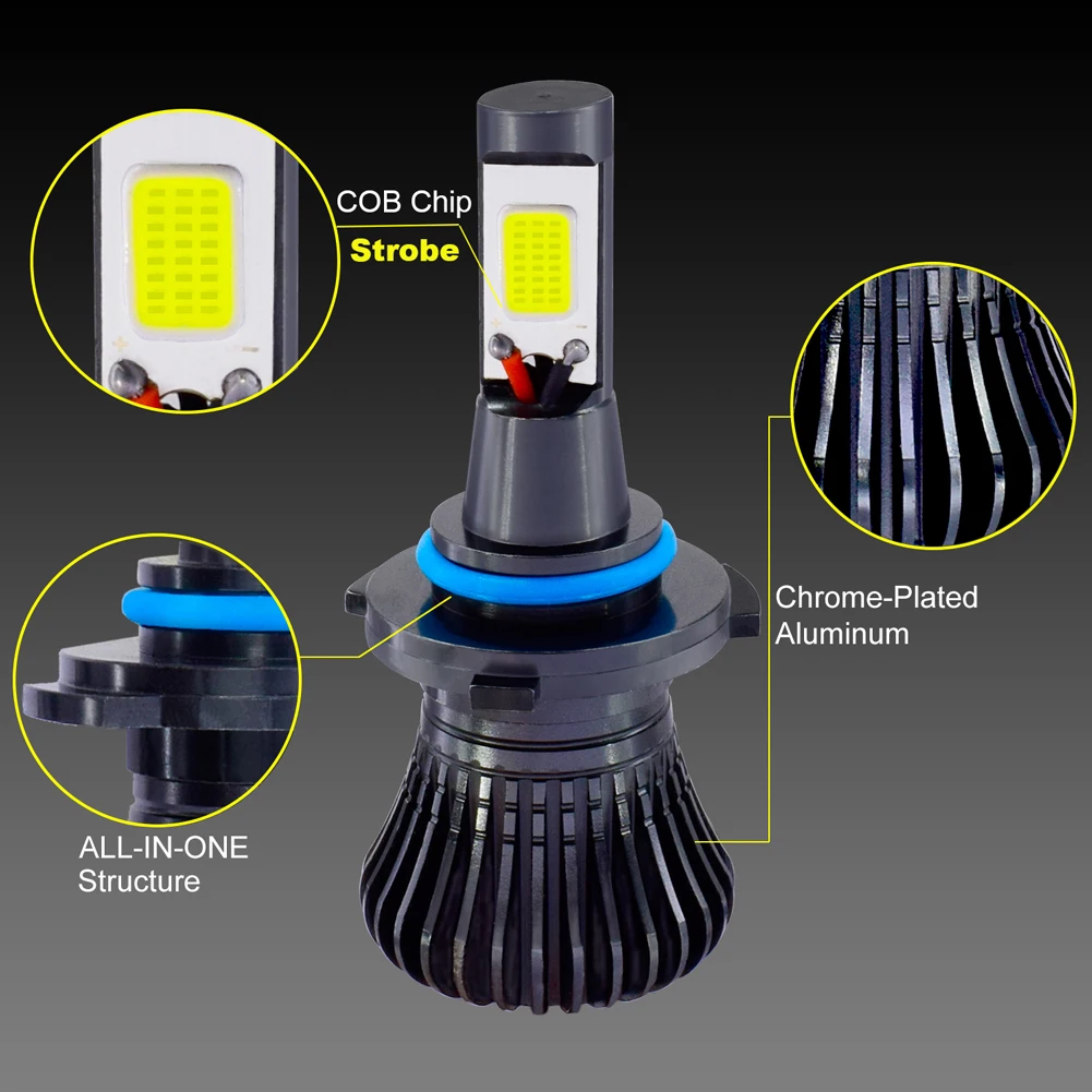 COB светодиодный 12V стробоскоп Противотуманные фары для мотоцикла автомобиля