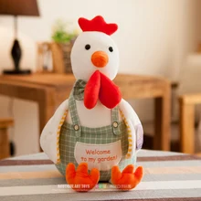 “welcome to my garden” cock chicken plush toy lovely chicken soft doll,baby toy ,birthday present Xmas gift c684