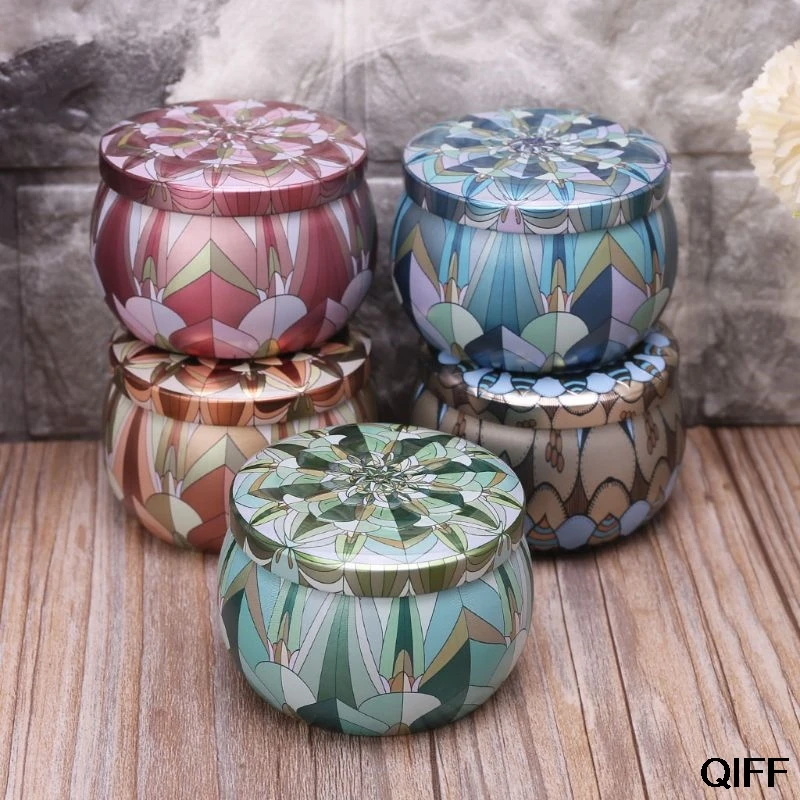 

Wholesale Retro Round Tin Box Jar Tea Candy Jewelry Coin Storage Container Case Candle Sealed Cans Holder Favor Gift May06