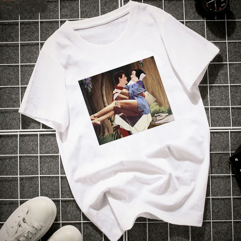 

WVIOCE Summe Casual Cotton Women T-shirt Harajuku Cartoon Printing Short-sleeved Tops & Tees Fashion Casual Women's Large Size T