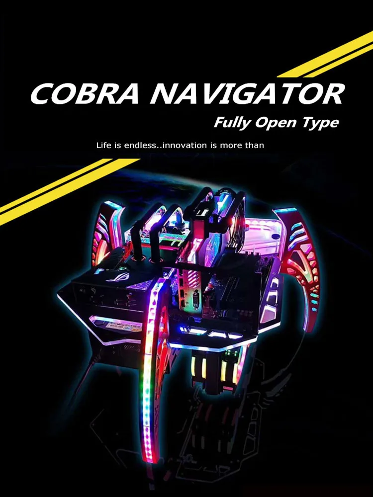 Чехол Bykski COBRA NAVIGATOR ITX ATX полностью открытый корпус для электронных видов спорта