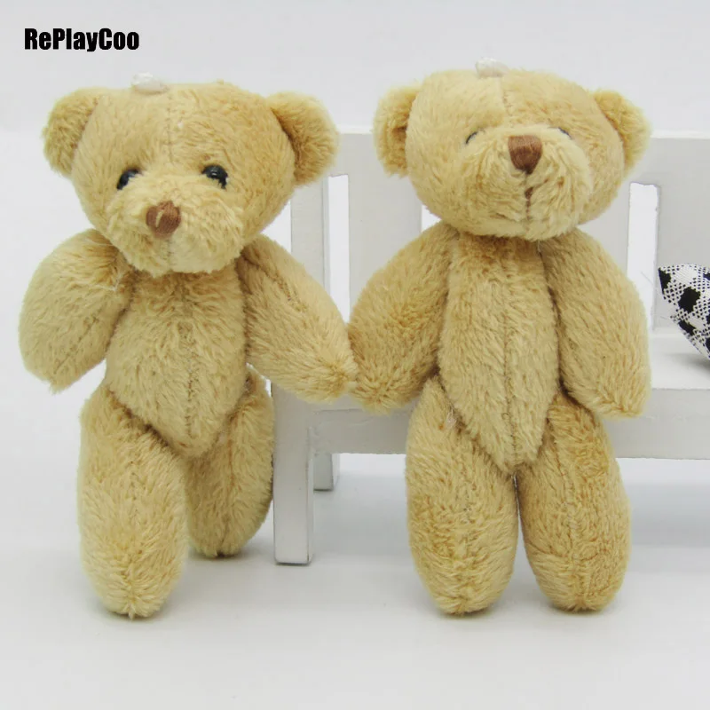 

100PCS/LOTMini Teddy Bear Stuffed Plush Toys 8cm Small Bear Stuffed Toys brown pelucia Pendant Kids Birthday Gift Party Decor 02