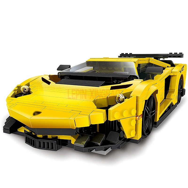 Блок xingbao 03008 оригинальная серия MOC Technic комплект гоночных автомобилей с желтой