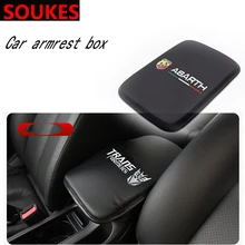 Кожаный автомобиль Motorsport эмблема подлокотник накладки на коробку для Fiat Abarth 500 124 Punto 124 125 Ducato Palio Браво логотип