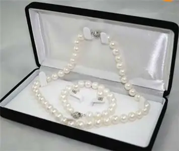 

wholesale 8-9MM White A Akoya Cultured Pearl Necklace Bracelet Earring Set