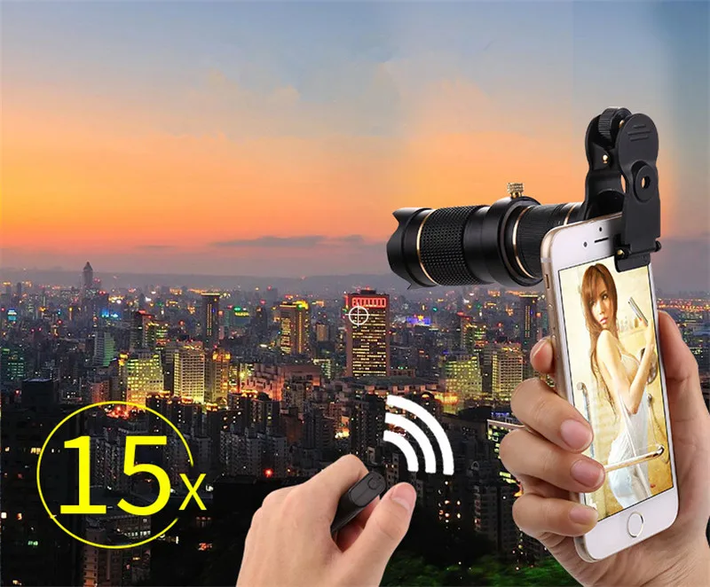 Универсальный HD 4K 15x 23x зум телескопический объектив для мобильного телефона телеобъектив для смартфона камера Монокуляр с Bluetooth и штатив