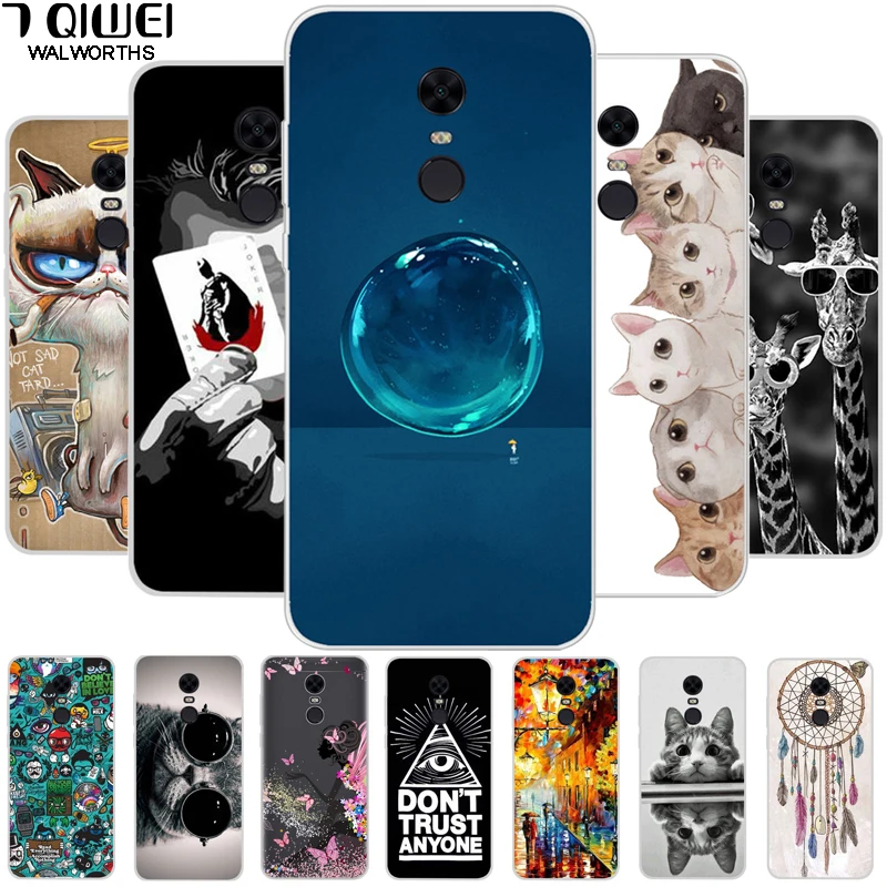 

Cute For Xiaomi Redmi 5 Plus Case Silicone 5.99 Transparent Back Cases for Xiaomi Redmi 5 Plus Cover TPU Soft Animal Cat