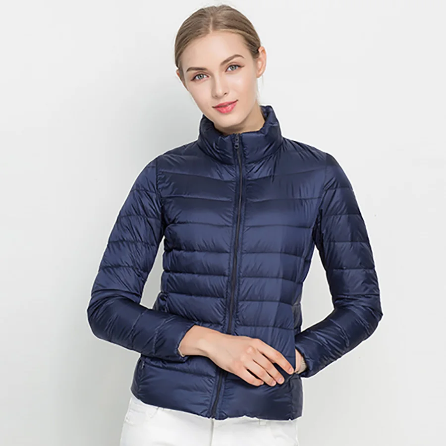 Greatest  Winter Women Ultra Light Down Jacket 90% Duck Down Casual Jackets Long Sleeve Warm Coat Slim Parka 