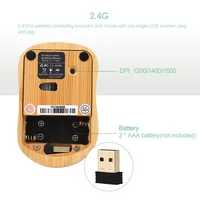 2.4G Wireless Bamboo Keyboard and Mouse Combo Computer Keyboard Handcrafted Natural Wooden Plug and Play Keyboard Mouse for PC - Image 2
