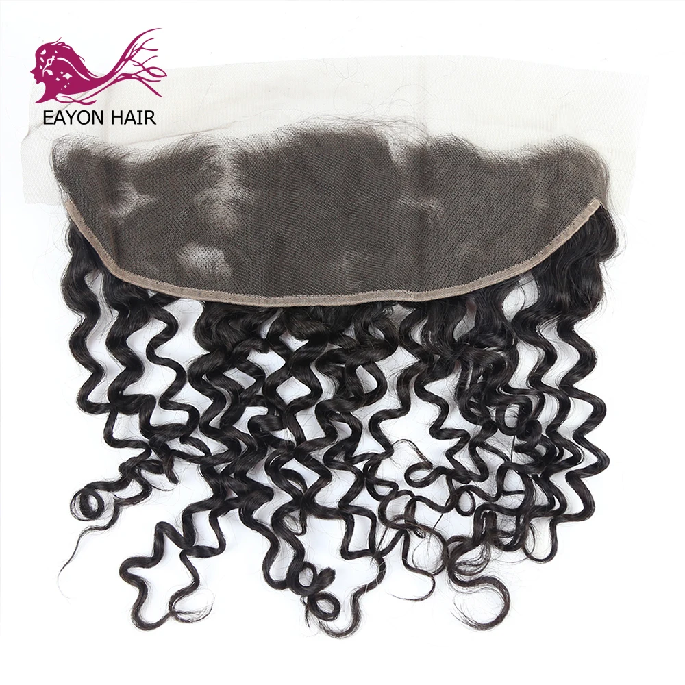 Eayon Hair Deep Curly Lace Frontal Human Hair Free Part Brazilian Hair 1 Pieces Lace Frontal Closure 100% Remy Human Hair