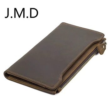 

J.M.D New Crazy Horse Leather Wallet Boarding Card RFID Wallet 8168