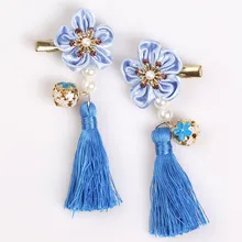 Цветок девушка шпилька китайский стиль кролик бабочка вышивка заколка жемчуг аксессуары подарки на Рождество