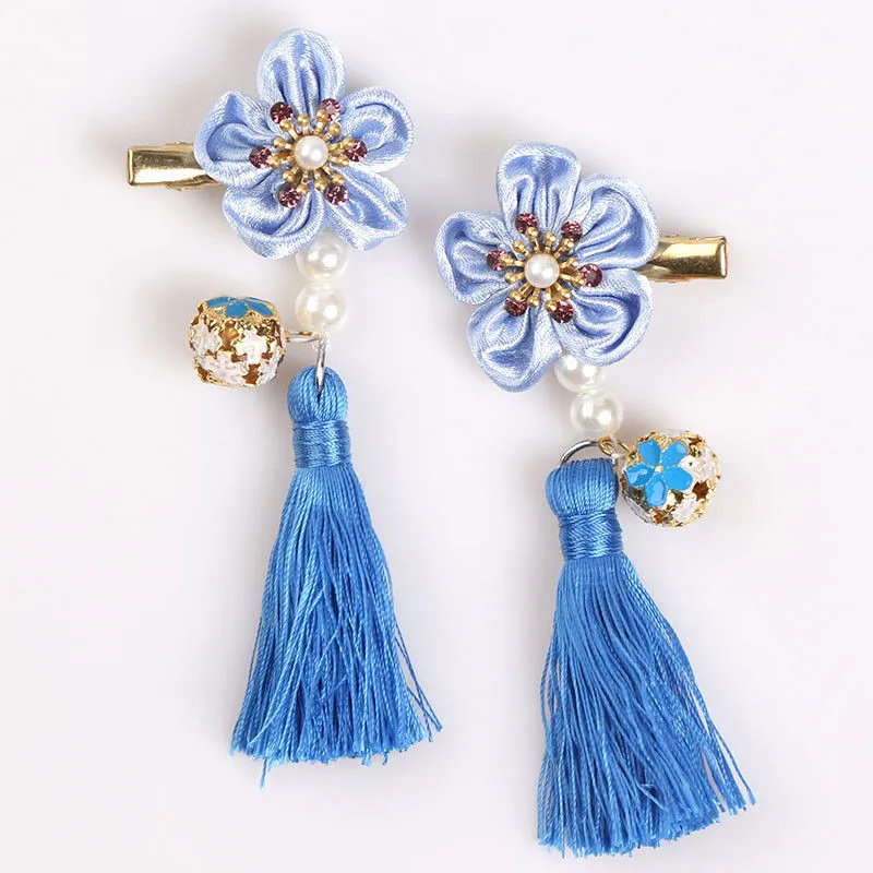 

Flower Girl Hairpin Chinese Style Bunny Butterfly Embroidery Hairclip Pearl Accessories Xmas Gifts