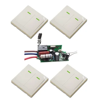 

New AC220V RF Wireless Remote Control Switch System for Smart Home Light with 4pcs Wall Transmitter Best Quality