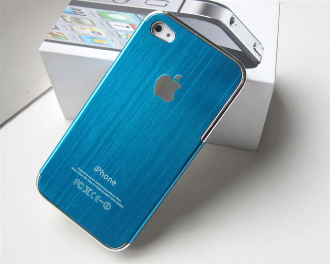 Free shipping!! 9 colors all-inclusive brushed metal relief mobile phone case for iPhone 4/4s |