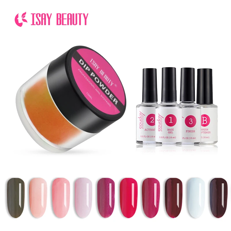ISAYBEAUTY dip порошок без УФ лампы лечения Блестящий лак для ногтей блестки