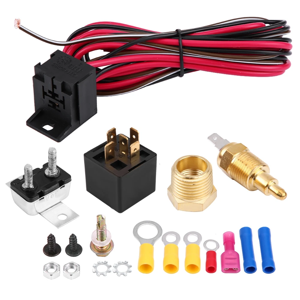 Fan Thermostat Temperature Switch Relay Kit 185 Degree For 302 351W
