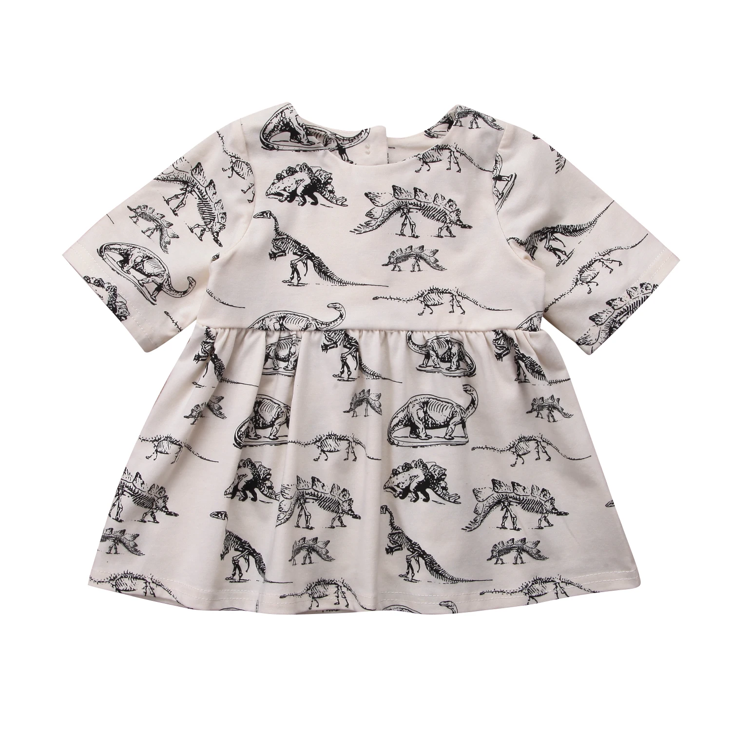 Cute Toddler Infant Baby Girls Dress Animal Half Sleeve Dinosaur Dress