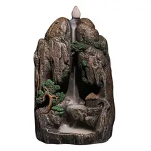 Классический Высокий горы и течёт вода стиль традиционный обратный водопад дым ладан горелки офис Домашний декор