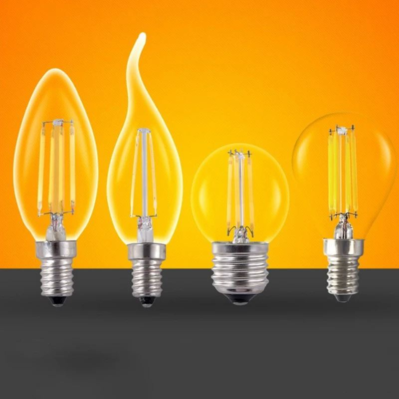 LED filament De Tungstène puce bande E27E14 Haute Luminosité ampoules