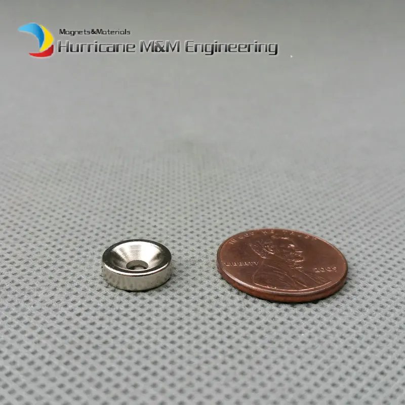 

60pc NdFeB Countersunk Magnet about Dia. 10x3 mm thick M3 Screw Countersunk Hole Neodymium Rare Earth Permanent Magnet
