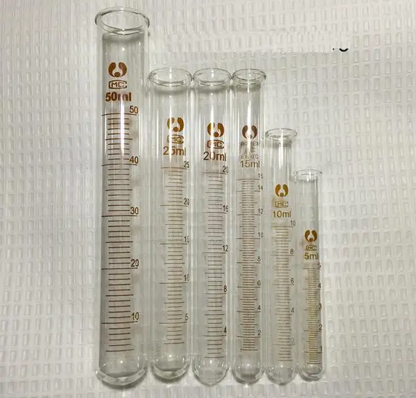 20pcs 25ml glass graduation test tube round bottom free shippingin