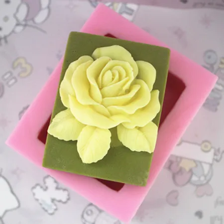 DIY Rose Stye Square soap mold hand made silicone soap molds DIY Craft Bathing Salt Carving Soap Mould