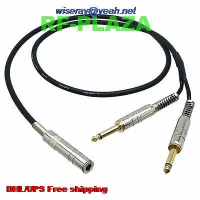 

DHL/EMS 20 pcs 6.35mm jack stereo to 2 x 1/4" plug mono Pro Audio Y Cable Canare L-4E6S 3~12M with one year warranty-A2