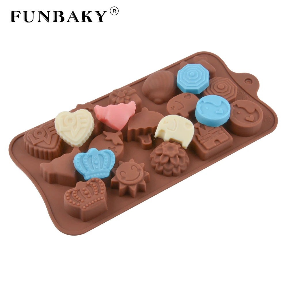 Силиконовая форма для шоколада FUNBAKY Smile круглая в виде короны животного