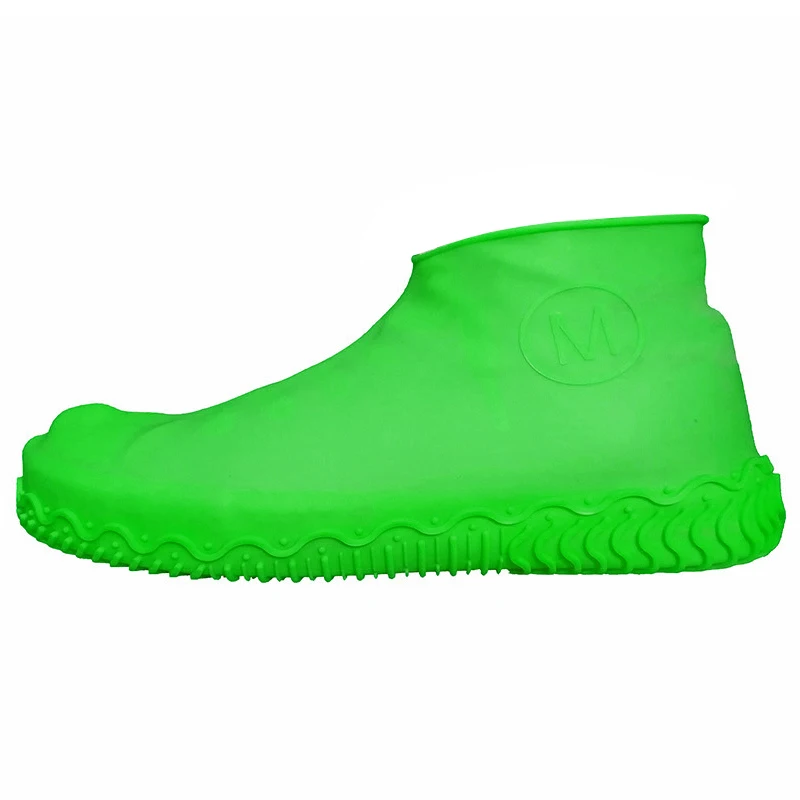 1 пара многоразовых силиконовых водонепроницаемых резиновых чехлов для дождливой обуви, противоскользящие резиновые непромокаемые сапоги, S/M/L, пылезащитные Чехлы для обуви - Цвет: Светло-зеленый