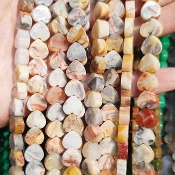 

Natural Crazy Agates stone beads heart-shaped beads jewelry DIY supplies bracelet accessories 15 inches 10 * 10 mm