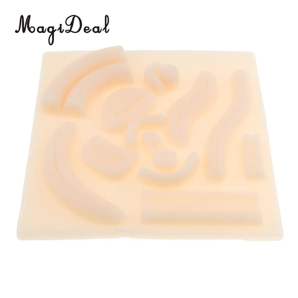 Medical Suture Training Practice Simulation Human Skin Model Pad with Wounds, Teaching Tool