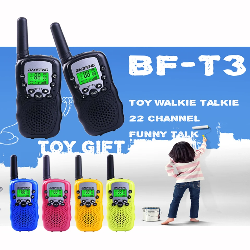 2 шт. Baofeng BF-T3 PMR446 рация лучший подарок для детей радио Ручной T3 Мини беспроводной двухстороннее радио детская игрушка Woki Toki