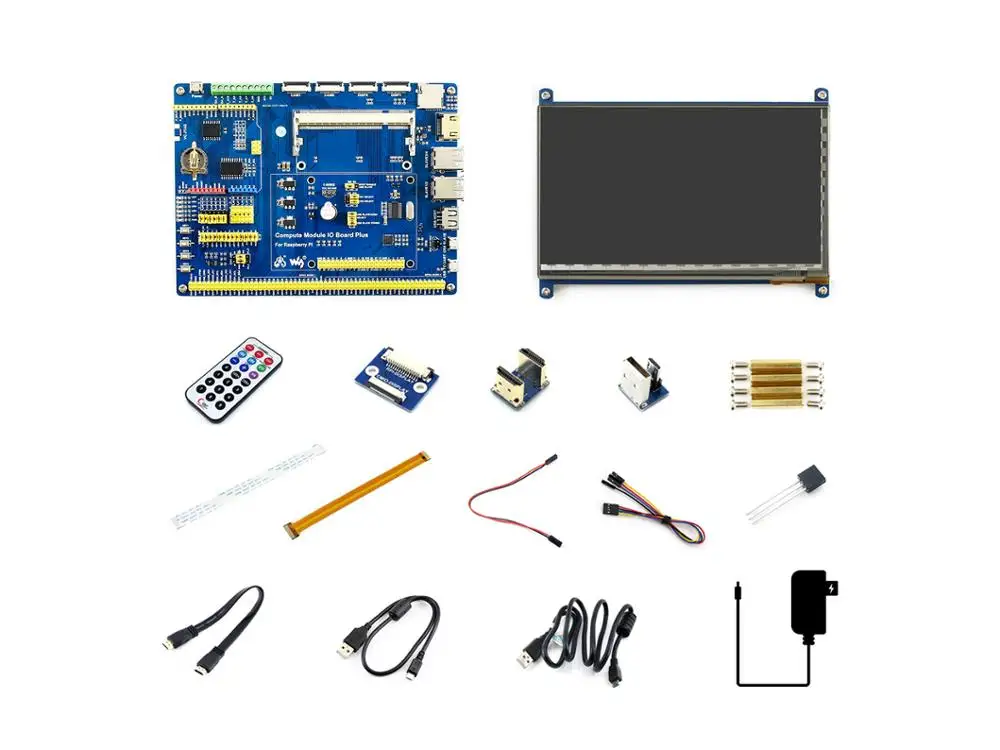 Плата расширения для подключения к Raspberry Pi Compute Module 3 + Аксессуар Тип упаковки B, CM3 + IO доска, HDMI lcd, DS18B20, ИК-пульт дистанционного управления