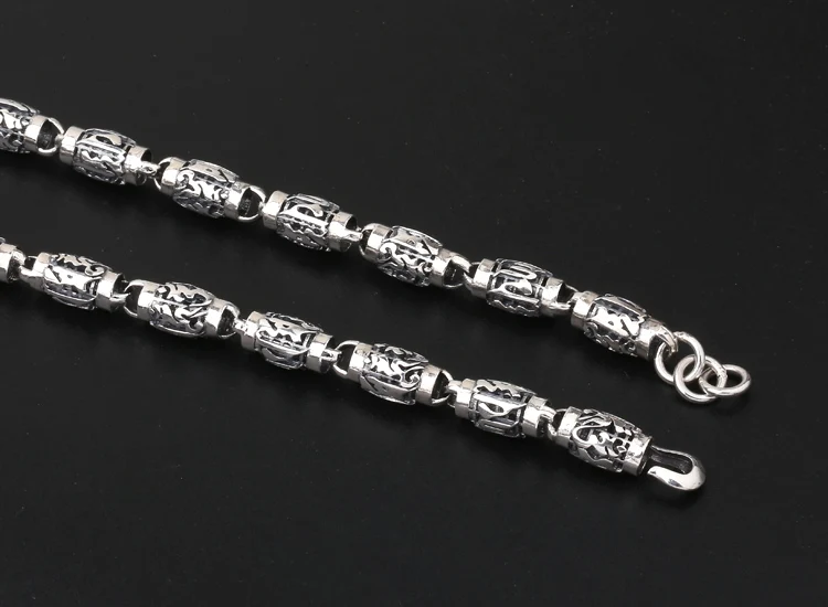 8 мм толстое ожерелье для пары, серебро 925 пробы, для мужчин и женщин, Будда, бамбук, фестиваль, Писание, ожерелье, подвеска, ювелирное изделие N21