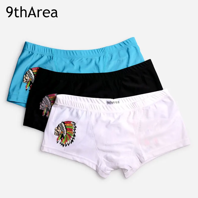

9thArea male trunks 3-Pack Personality pattern on the back Sexy tight Boxers mens underwear Boxer shorts cueca boxer homme man