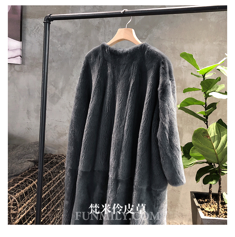 Haining норковый мех женский длинный стиль импортный бархат норковая шуба Маленькая женская норковая шуба большой размер