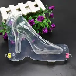 3D пластиковые туфли на высоком каблуке Форма для шоколада Сделай Сам ручной работы Торт Шоколадные украшения Плесень инструмент LAD-sale